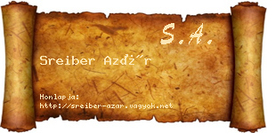 Sreiber Azár névjegykártya